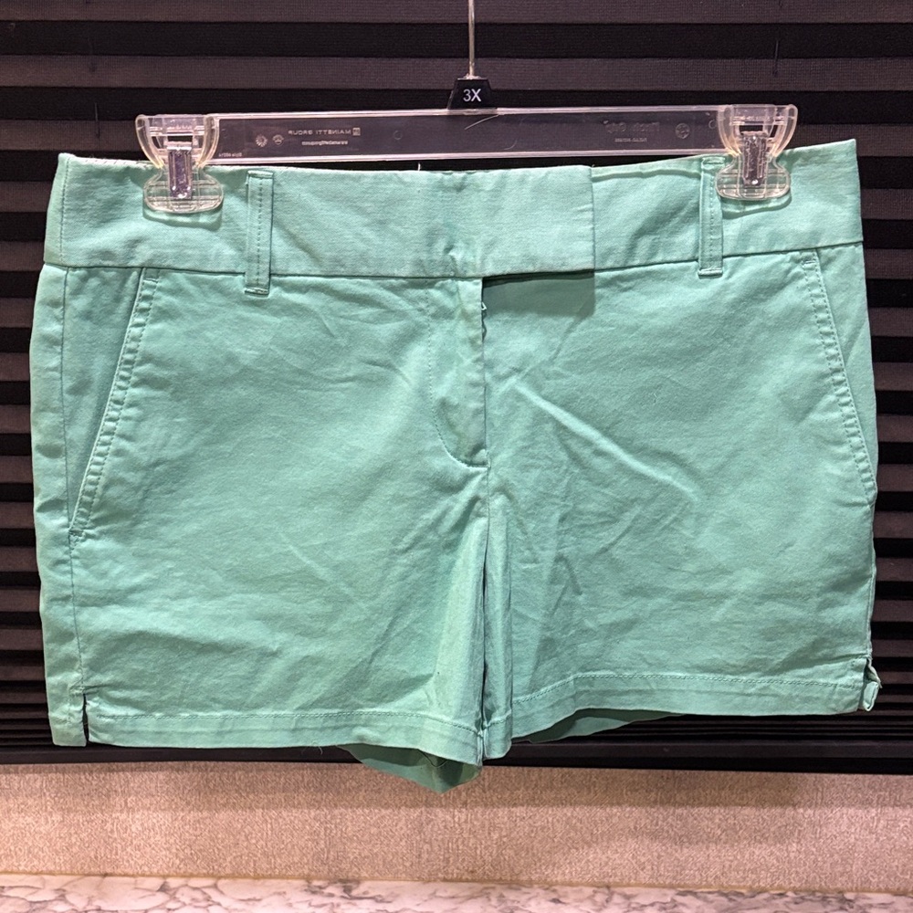Ann Taylor Loft The Riviera Mid Rise Green‎ Cotton Blend Chino Preppy Short WN 8